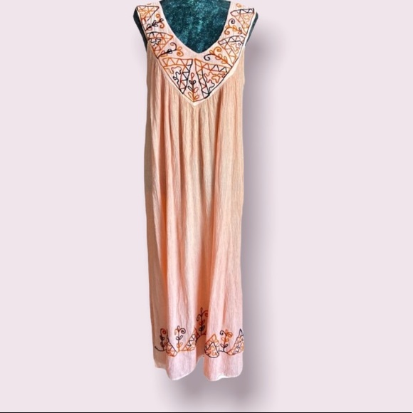 Pagoda Other - Pagoda Free Size Light Orange Dress / Coverup with Embroidery